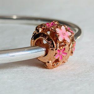 NEW Authentic Pandora ROSE GOLD Openwork Pink Daisy Flower Charm